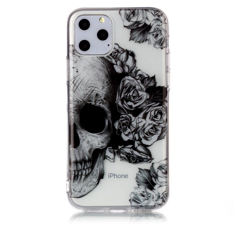 Etui iPhone 11 Pro Przezroczysta Kwiecista Czaszka