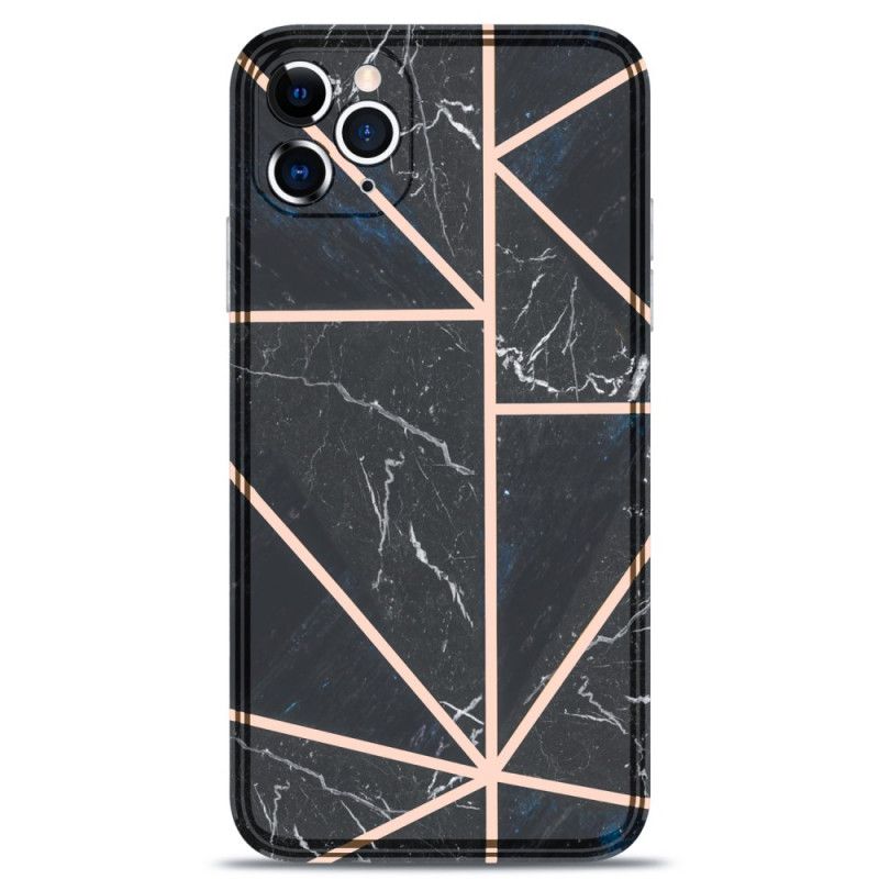 Etui iPhone 11 Pro Różowy Czarny Marmurowa Krzykliwa Geometria Etui Ochronne