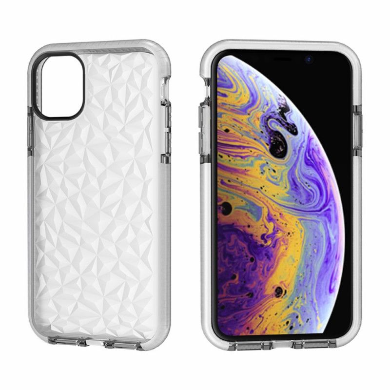 Etui iPhone 11 Pro Różowy Czarny Przezroczysta Tekstura Diamentu