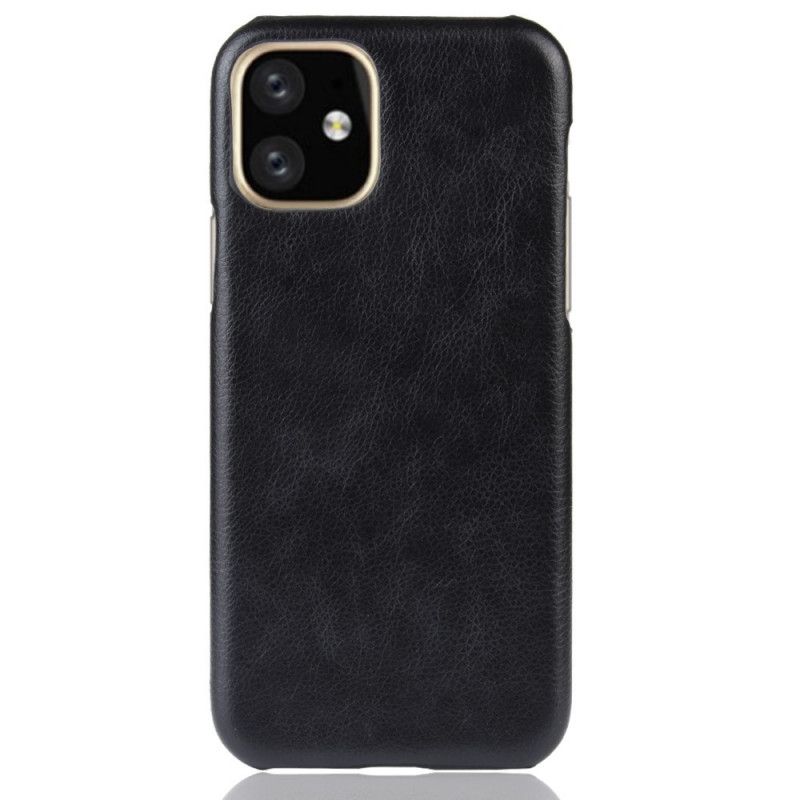 Etui iPhone 11 Pro Szary Czarny Efekt Skóry Liczi