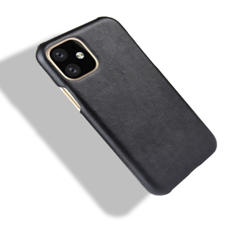 Etui iPhone 11 Pro Szary Czarny Efekt Skóry Liczi