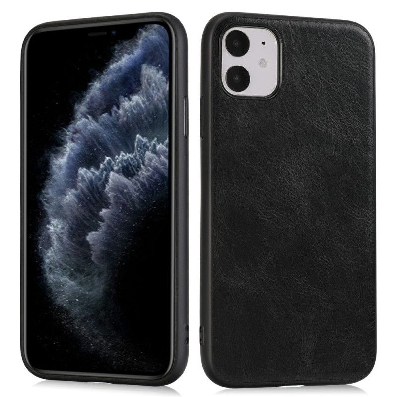 Etui iPhone 11 Pro Szary Czarny Elegancki Efekt Skóry Etui Ochronne