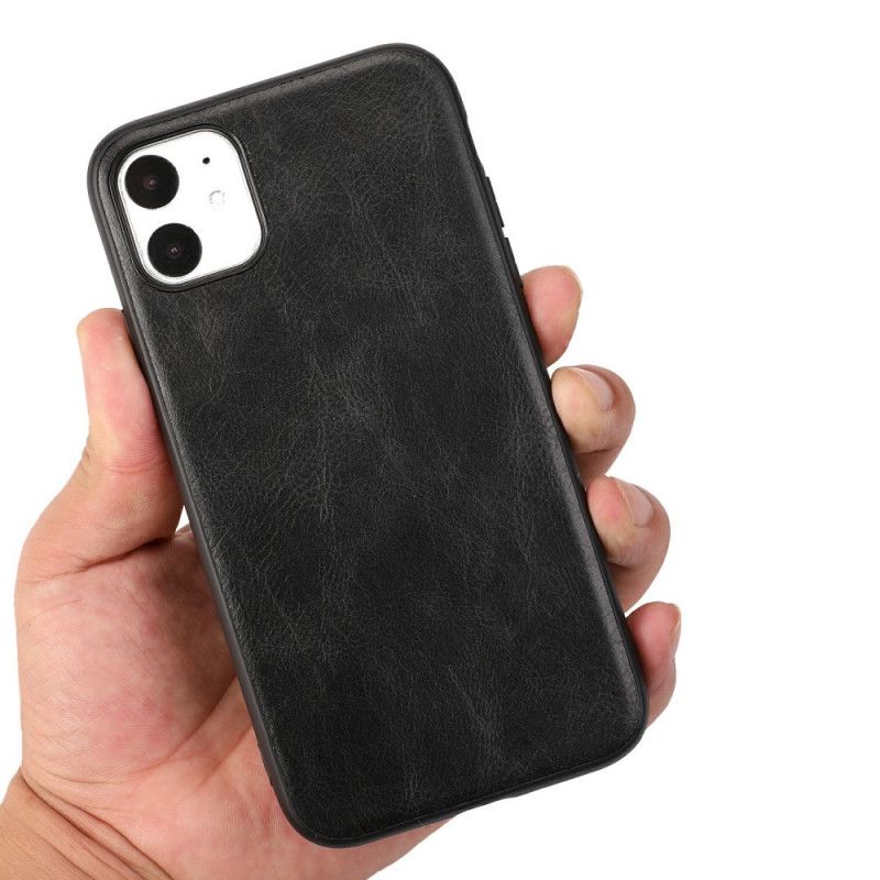 Etui iPhone 11 Pro Szary Czarny Elegancki Efekt Skóry Etui Ochronne