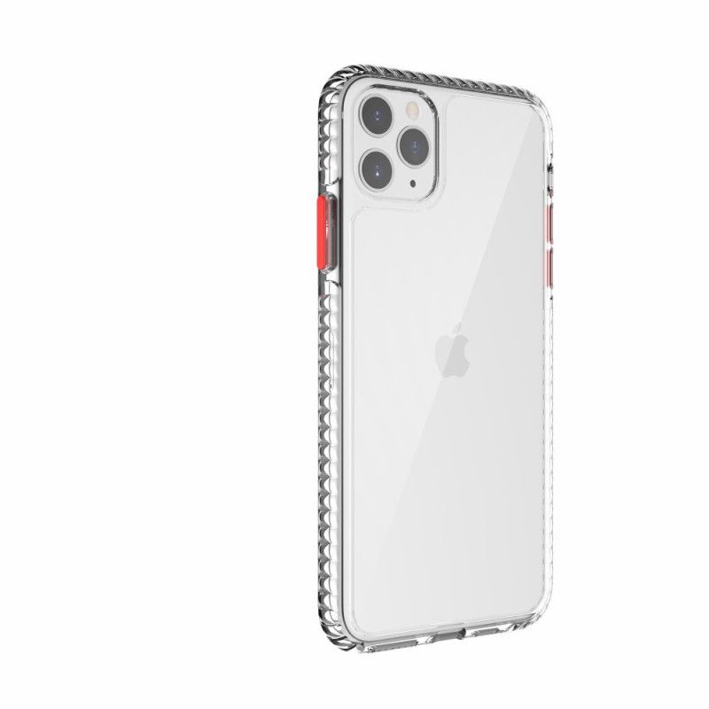 Etui iPhone 11 Pro Szary Czarny Przezroczyste Teksturowane Krawędzie