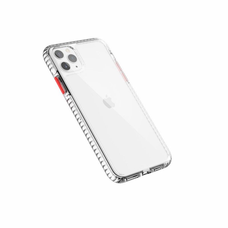 Etui iPhone 11 Pro Szary Czarny Przezroczyste Teksturowane Krawędzie