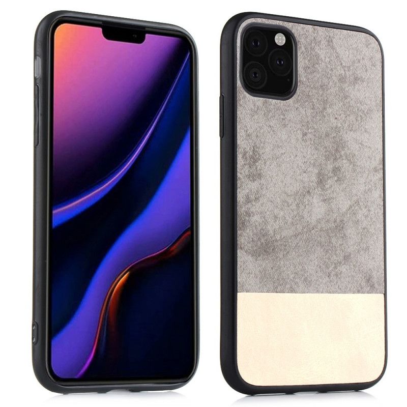 Etui iPhone 11 Pro Szary Dwukolorowa Imitacja Skóry