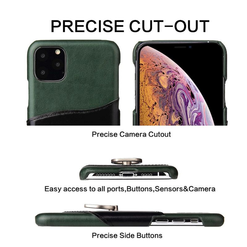 Etui iPhone 11 Pro Zielony Czerwony Fierre Shann Uchwyt Na Kartę I Pierścień Podtrzymujący Etui Ochronne