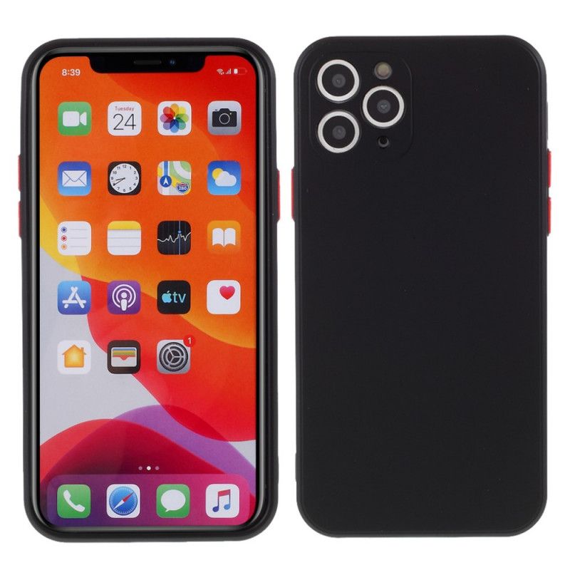 Futerały iPhone 11 Pro Czerwony Czarny Etui na Telefon Elastyczne Silikonowe Guziki