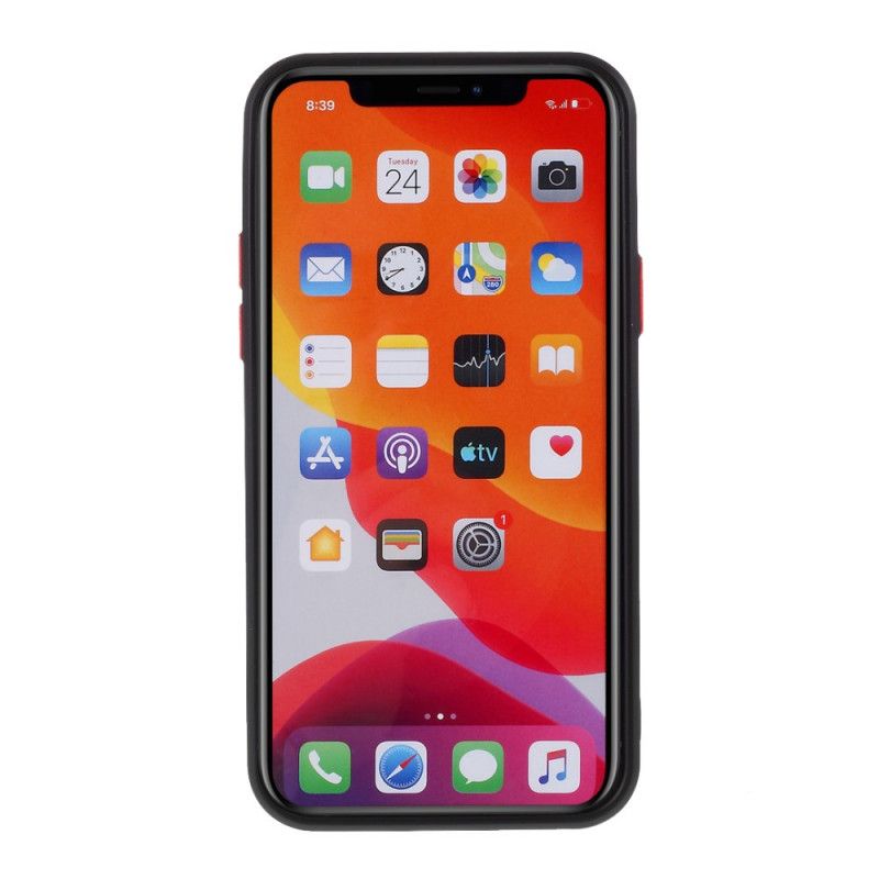 Futerały iPhone 11 Pro Czerwony Czarny Etui na Telefon Elastyczne Silikonowe Guziki