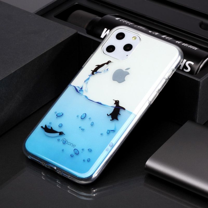 Futerały iPhone 11 Pro Etui na Telefon Przezroczysta Gra W Pingwiny