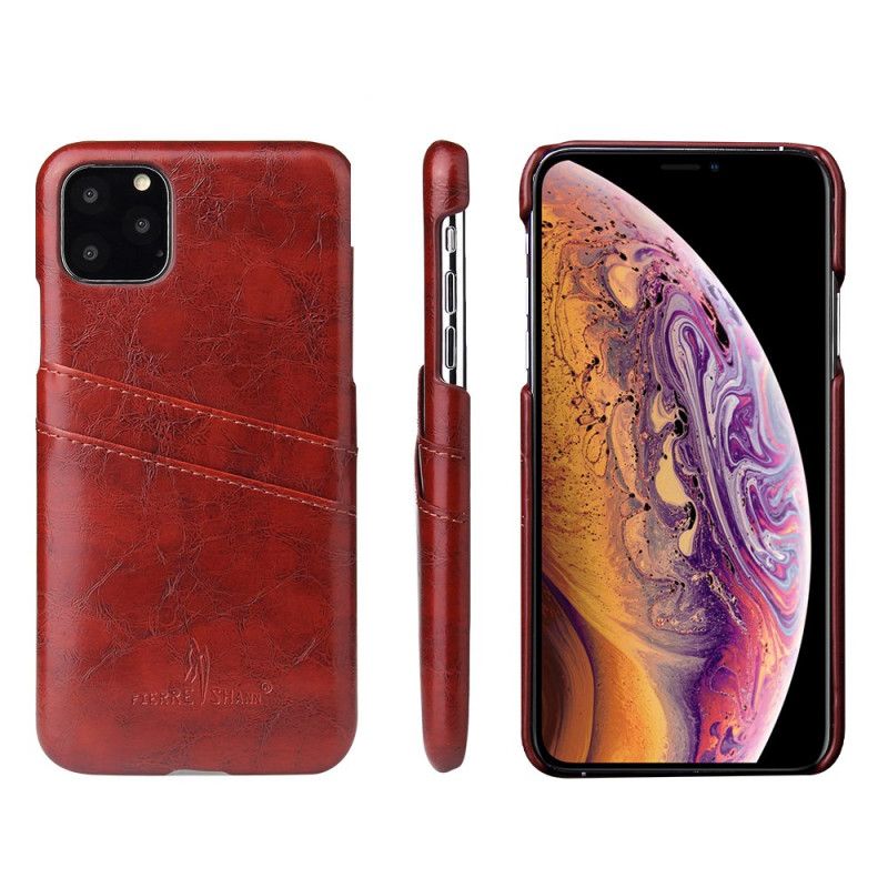 Futerały iPhone 11 Pro Żółty Czerwony Etui na Telefon Fierre Shann Posiadacz Karty