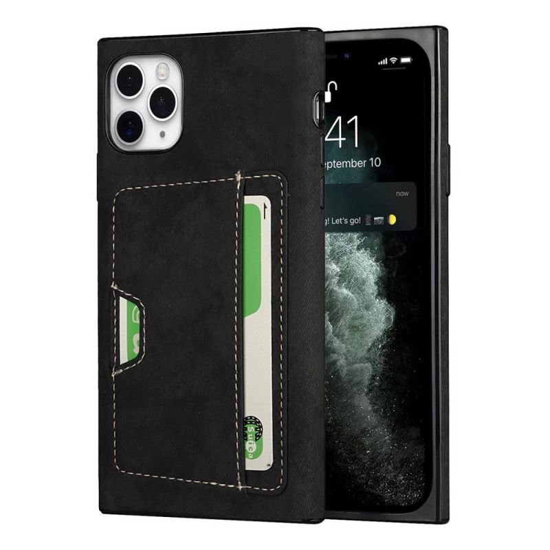 Futerały iPhone 11 Pro Szary Czarny Silikonowo-Aksamitne Etui Na Karty