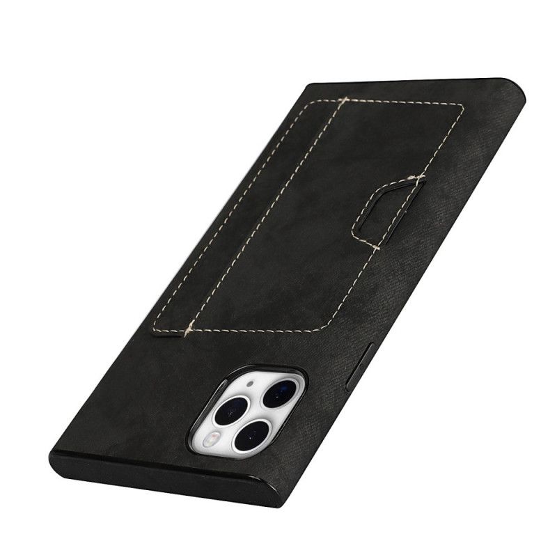 Futerały iPhone 11 Pro Szary Czarny Silikonowo-Aksamitne Etui Na Karty