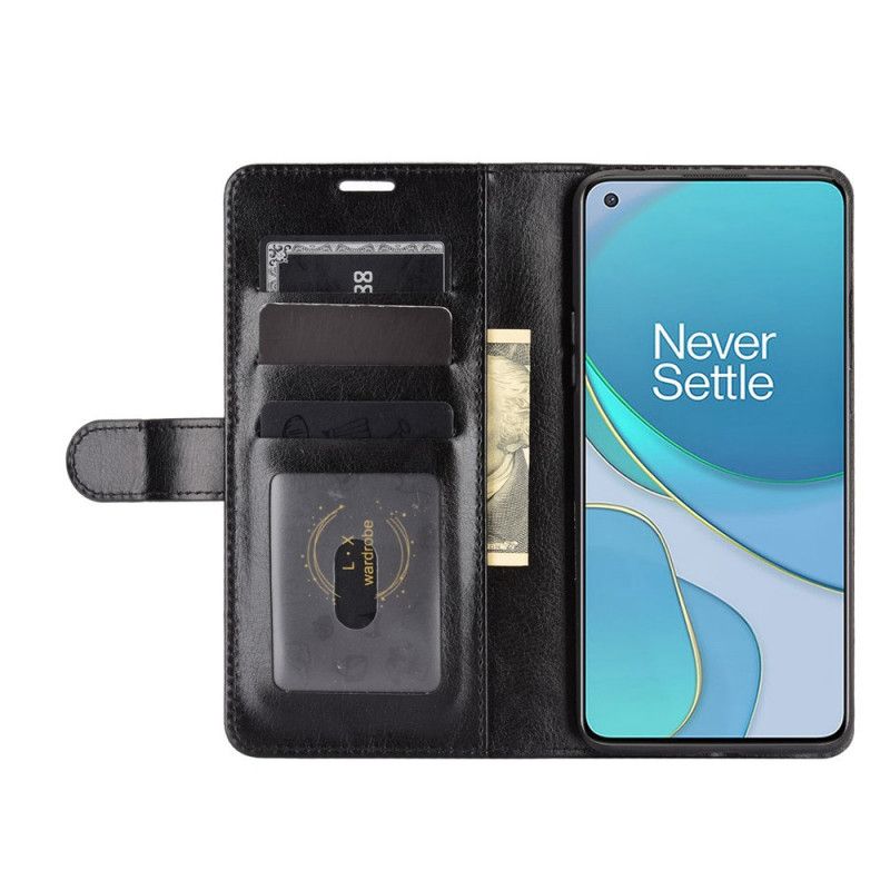 Etui Folio OnePlus 8T Biały Czarny Ultra Sztuczna Skóra