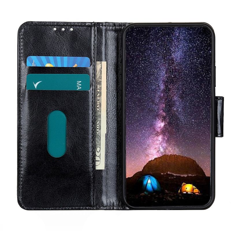 Etui Folio OnePlus 8T Czerwony Czarny Błyszcząca Sztuczna Skóra Etui Ochronne