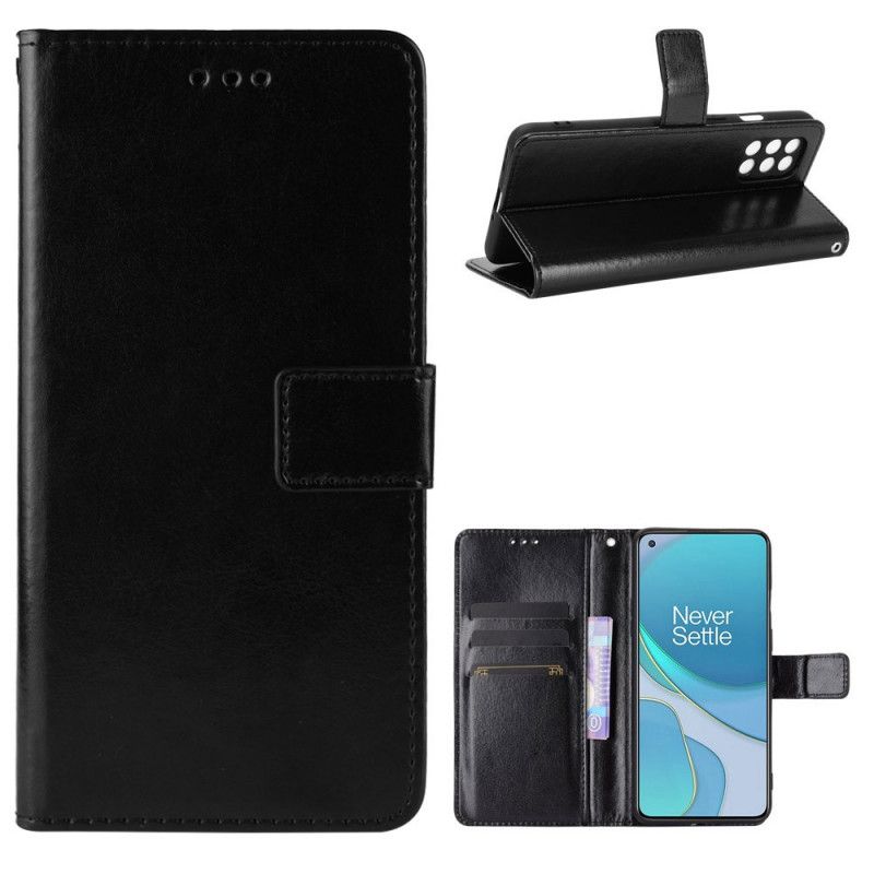 Etui Folio OnePlus 8T Czerwony Czarny Efektowna Sztuczna Skóra