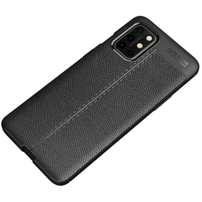 Etui OnePlus 8T Czerwony Czarny Efekt Skóry Z Podwójną Linią Liczi Etui Ochronne