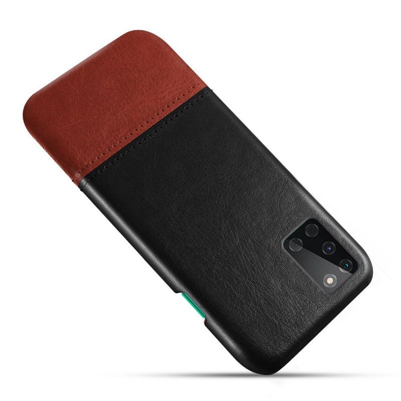 Etui OnePlus 8T Czerwony Czarny Ksq Dwukolorowy Efekt Skóry