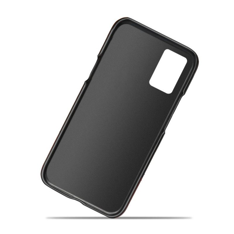 Etui OnePlus 8T Czerwony Czarny Ksq Dwukolorowy Efekt Skóry