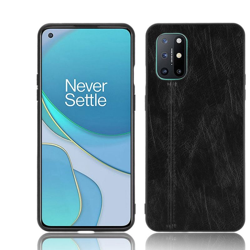 Etui OnePlus 8T Czerwony Czarny Szwy W Stylu Skóry Etui Ochronne