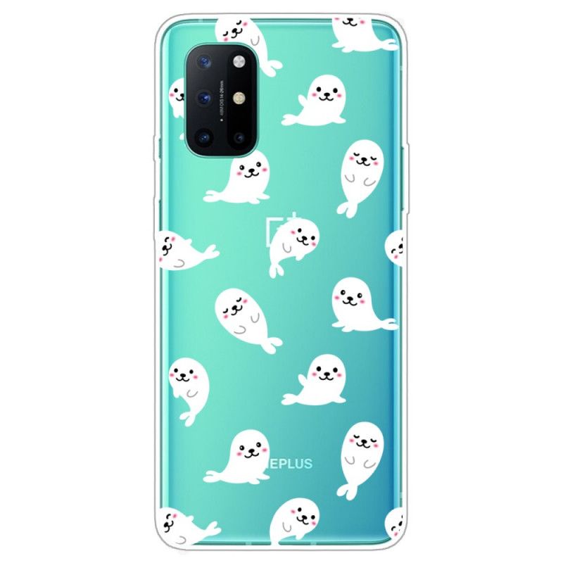 Etui OnePlus 8T Przezroczyste. Zabawne Lwy Morskie Etui Ochronne