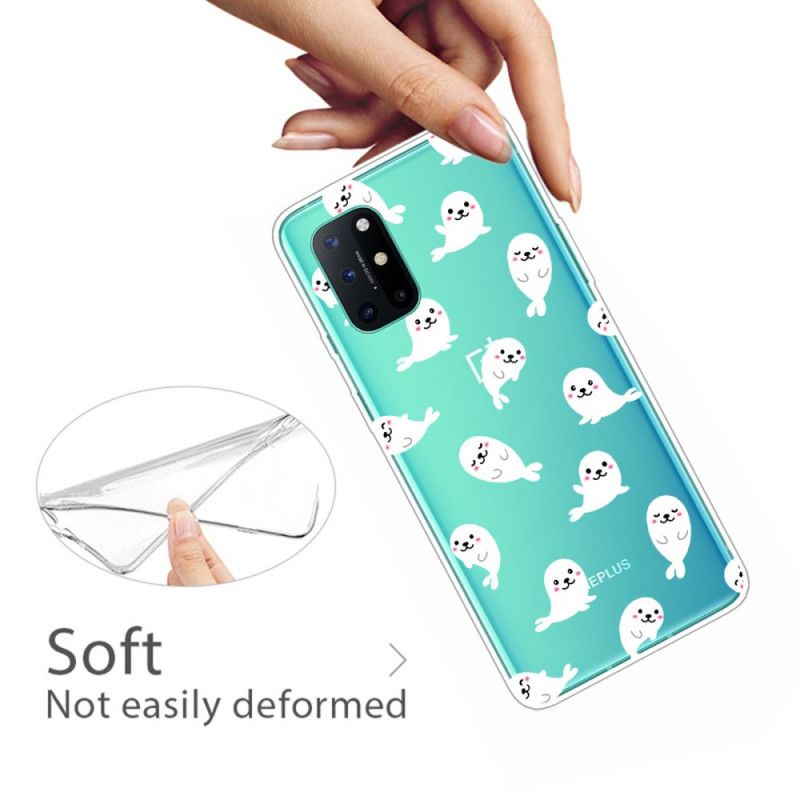 Etui OnePlus 8T Przezroczyste. Zabawne Lwy Morskie Etui Ochronne