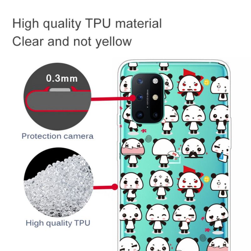 Etui OnePlus 8T Przezroczyste Zabawne Pandy