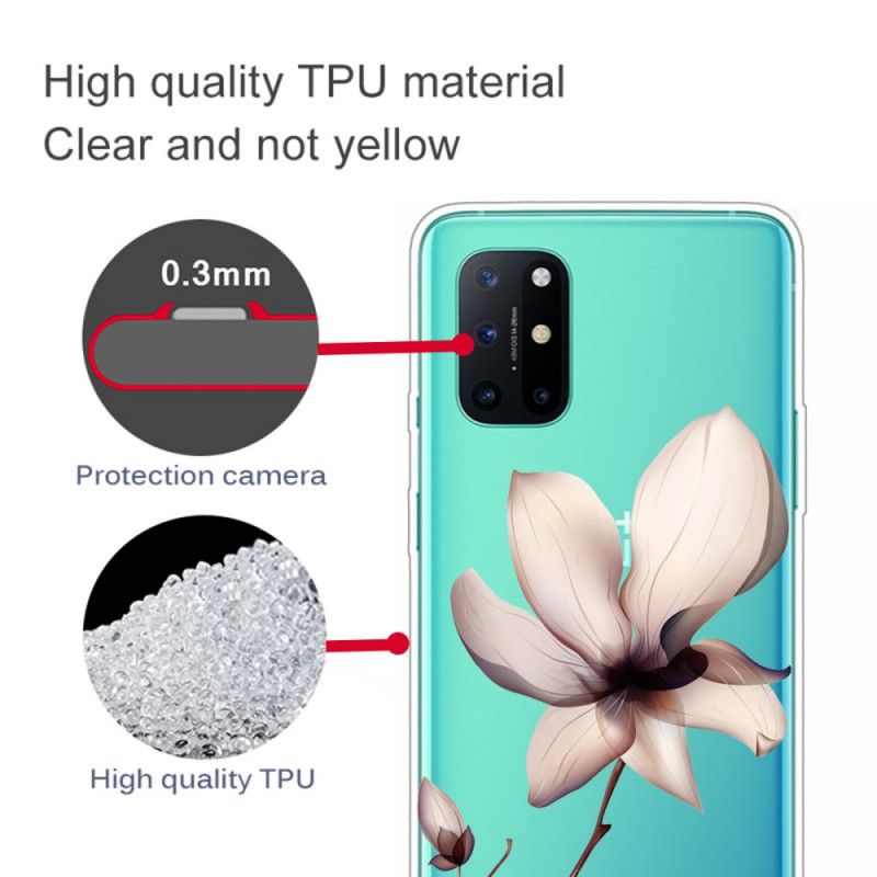 Etui OnePlus 8T Różowy Magenta Premium Kwiatowy