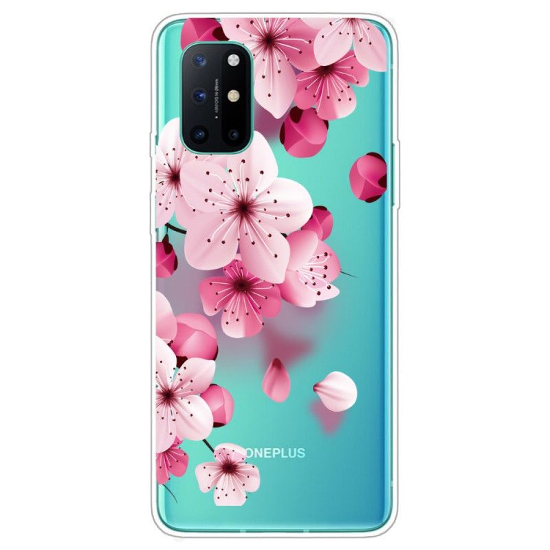 Etui OnePlus 8T Różowy Magenta Premium Kwiatowy