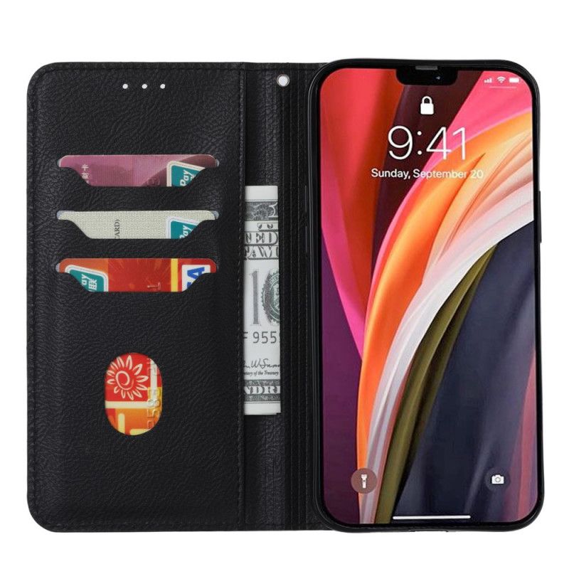 Flip Kotelot OnePlus 8T Czerwony Czarny Przedni Uchwyt Na Karty Etui Ochronne