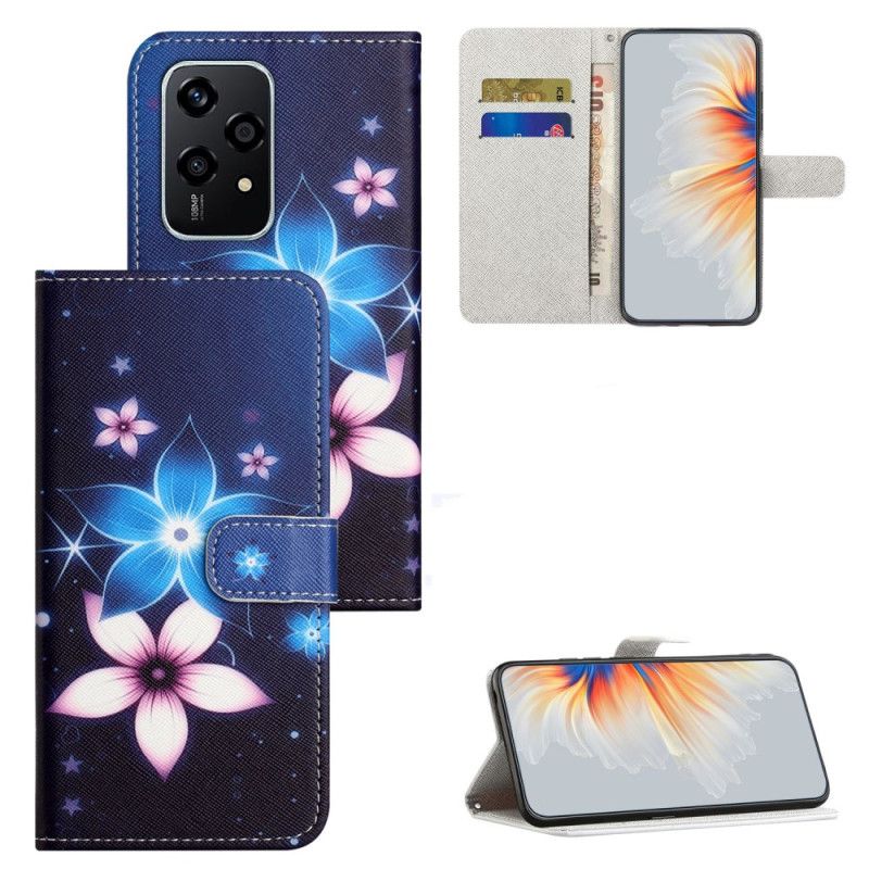 Etui Folio Honor 200 Lite Księżycowe Kwiaty Z Paskiem Etui Ochronne