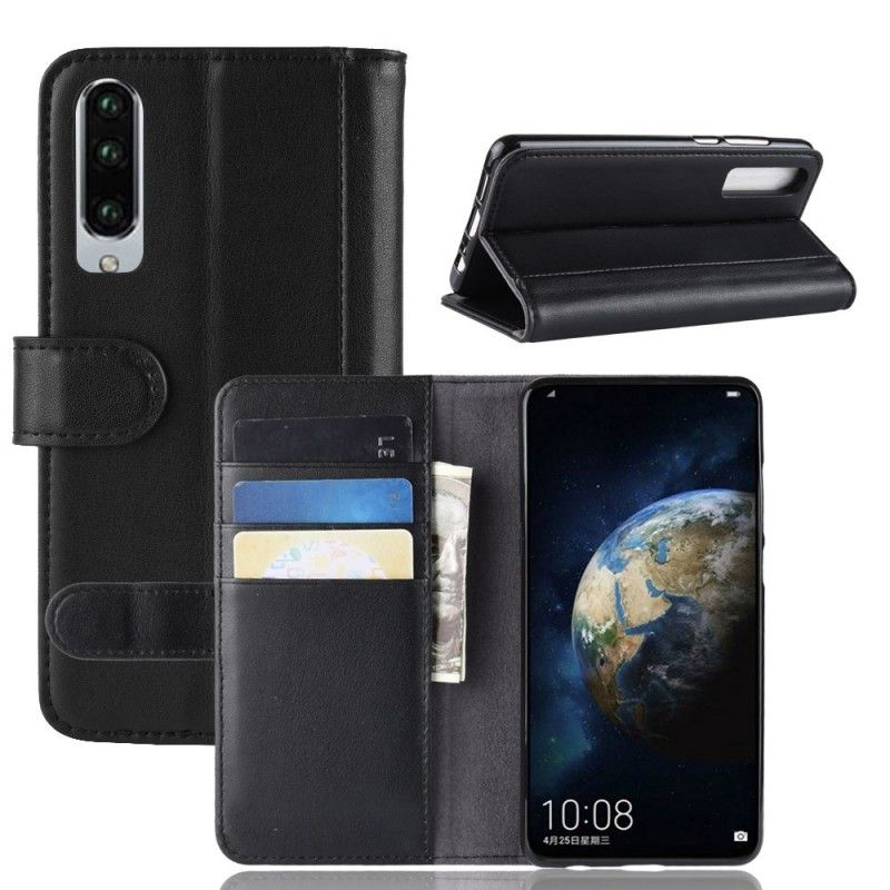 Etui Folio Huawei P30 Brązowy Czarny Dwoina Skórzana