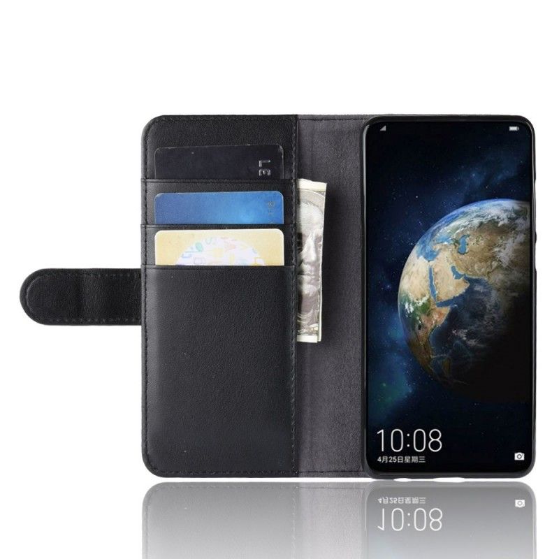 Etui Folio Huawei P30 Brązowy Czarny Dwoina Skórzana