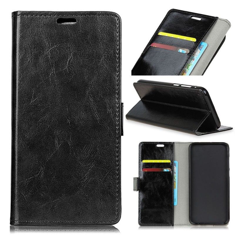 Etui Folio Huawei P30 Czerwony Czarny Ekoskóra W Stylu Retro Etui Ochronne