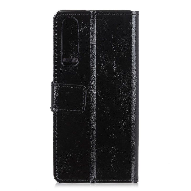 Etui Folio Huawei P30 Czerwony Czarny Ekoskóra W Stylu Retro Etui Ochronne