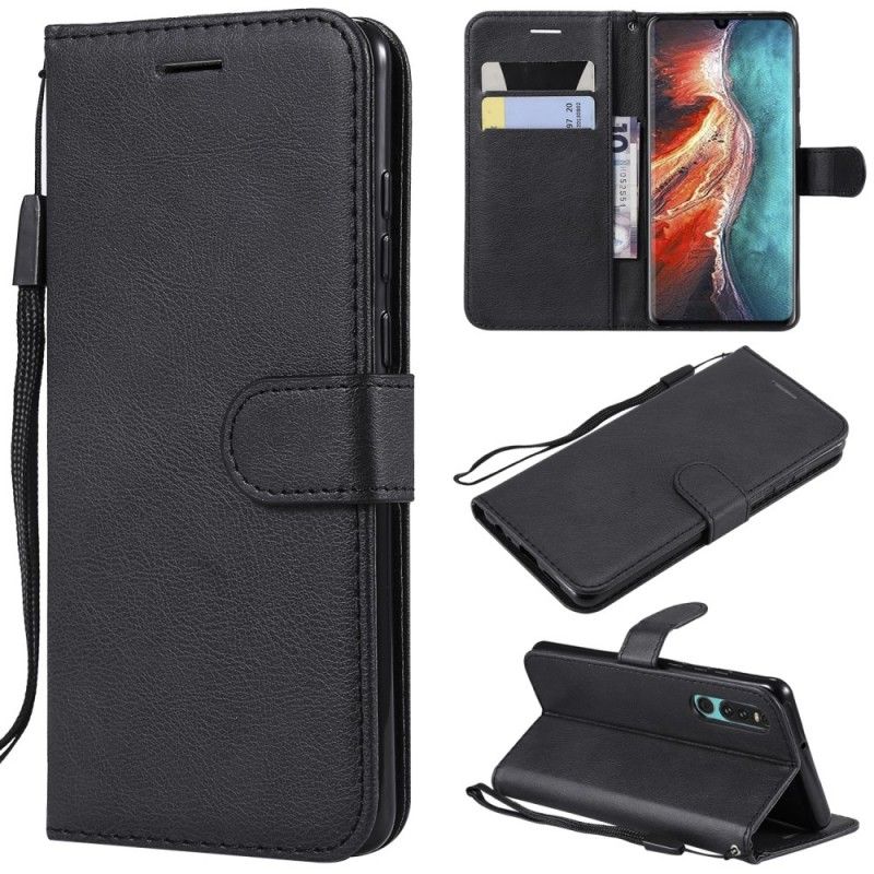 Etui Folio Huawei P30 Efekt Skóry Ze Stringami