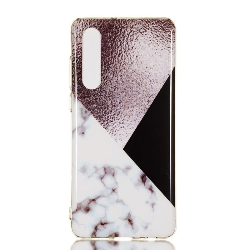 Etui Huawei P30 Efekt Marmuru W Fioletowej Geometrii