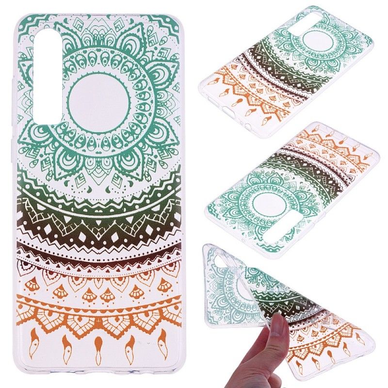 Etui Huawei P30 Przezroczysta Kolorowa Mandala