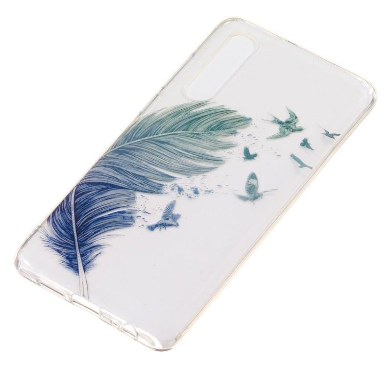 Etui Huawei P30 Przezroczyste Kolorowe Pióra Etui Ochronne