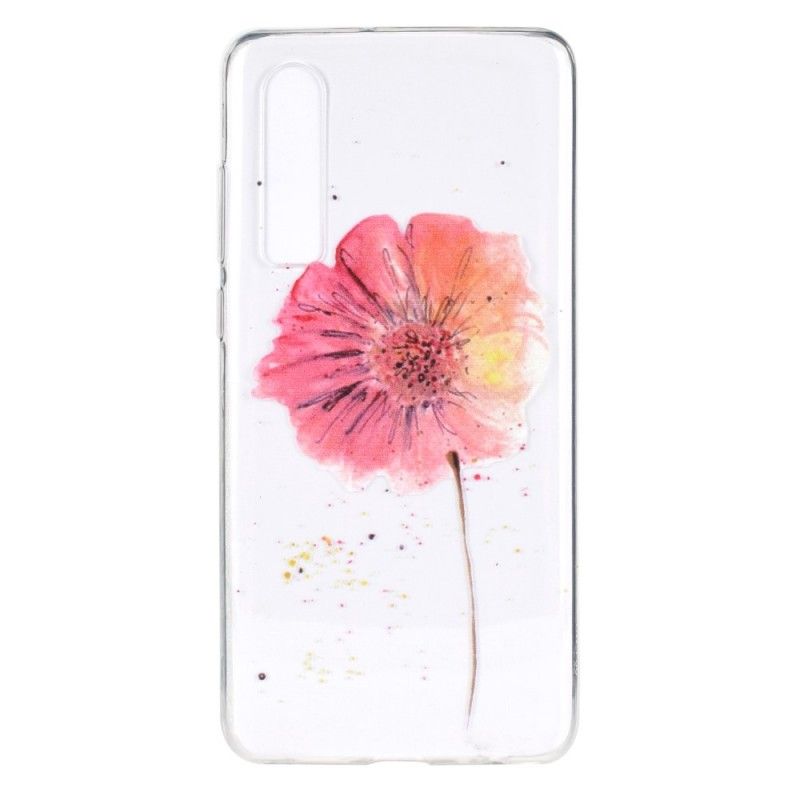 Etui Huawei P30 Przezroczysty Mak Akwarela Etui Ochronne