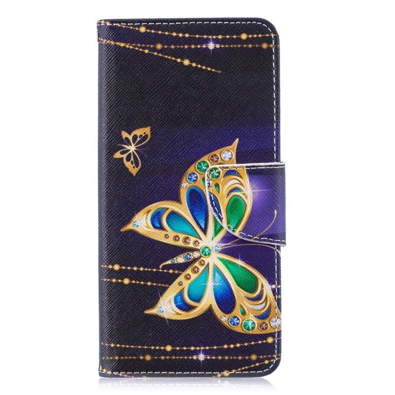 Skórzany Futerał Huawei P30 Etui na Telefon Magiczny Motyl