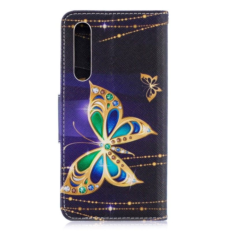 Skórzany Futerał Huawei P30 Etui na Telefon Magiczny Motyl