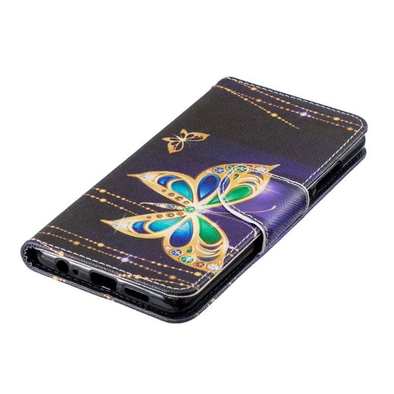 Skórzany Futerał Huawei P30 Etui na Telefon Magiczny Motyl