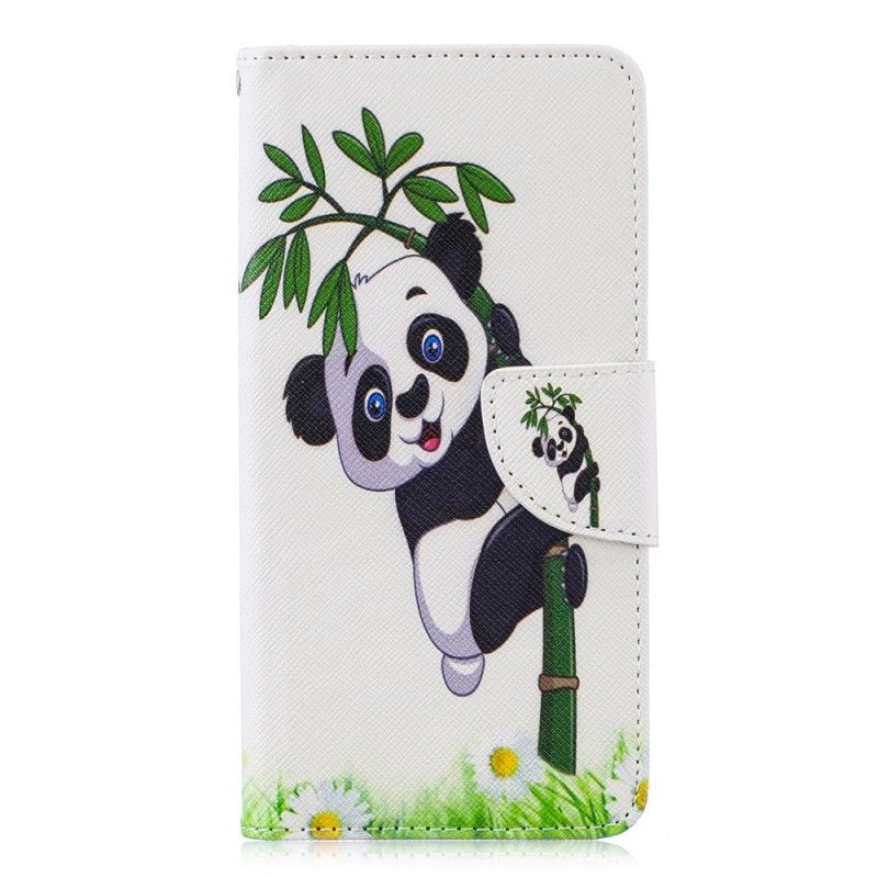 Skórzany Futerał Huawei P30 Etui na Telefon Panda Na Bambusie