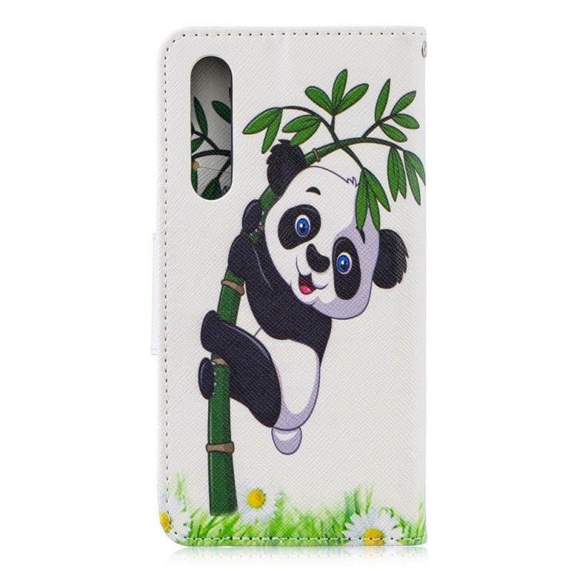 Skórzany Futerał Huawei P30 Etui na Telefon Panda Na Bambusie