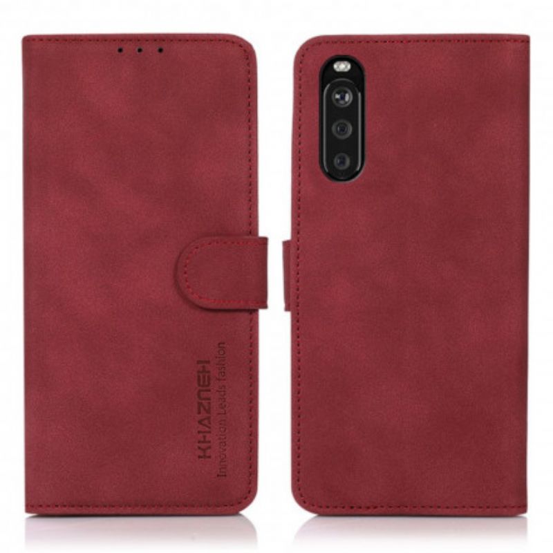 Etui Folio Do Sony Xperia 10 Iii Efekt Skóry Moda Khazneh