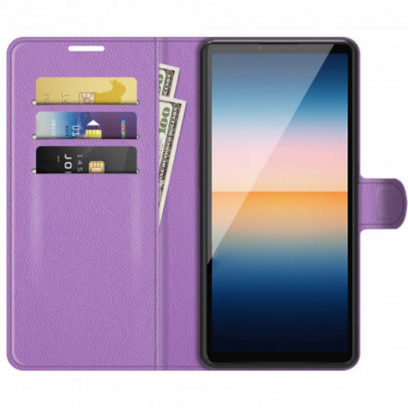 Etui Folio Do Sony Xperia 10 Iii Klasyczna Sztuczna Skóra