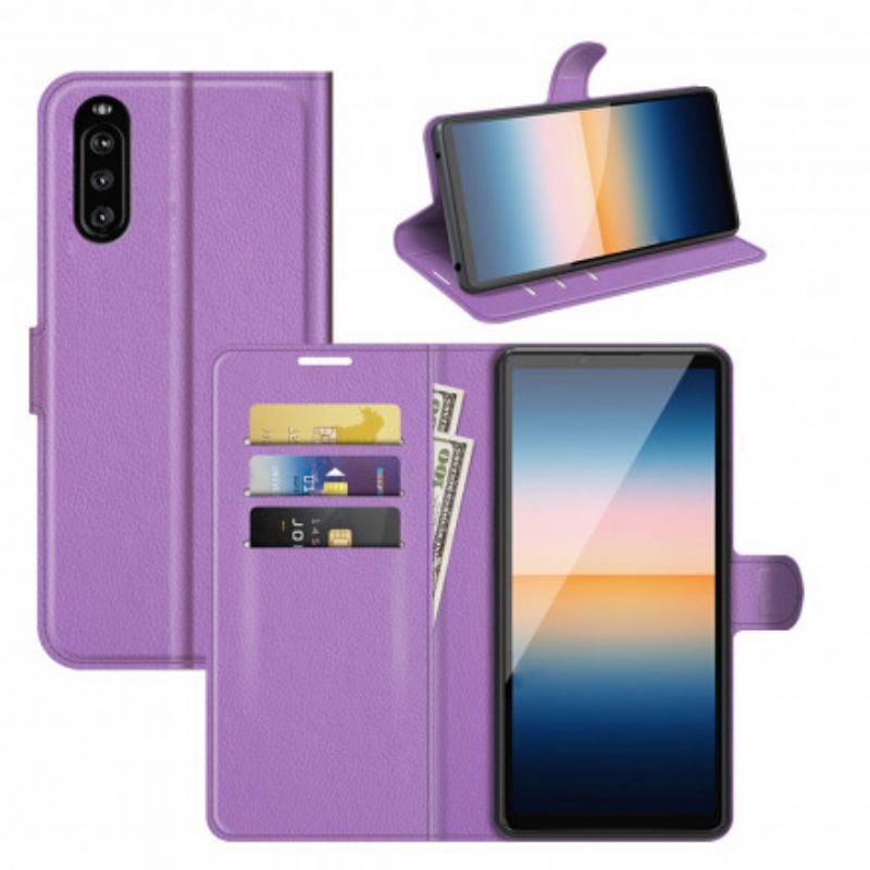 Etui Folio Do Sony Xperia 10 Iii Klasyczna Sztuczna Skóra