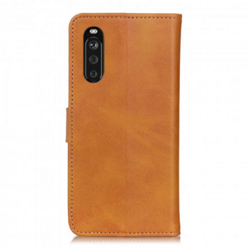 Etui Folio Sony Xperia 10 Iii Retro Matowy Efekt Skóry