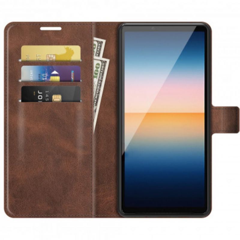 Etui Folio Sony Xperia 10 Iii Slim Ekstremalny Efekt Skóry